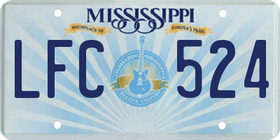 MS license plate LFC524