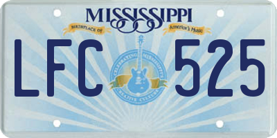 MS license plate LFC525