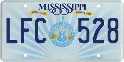 MS license plate LFC528