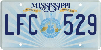 MS license plate LFC529