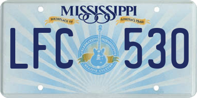 MS license plate LFC530