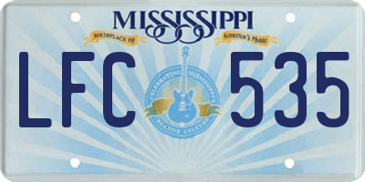 MS license plate LFC535