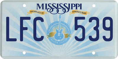 MS license plate LFC539