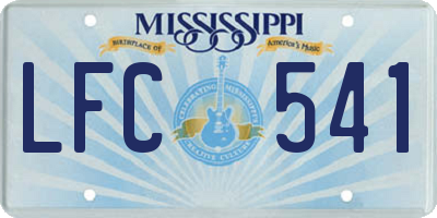 MS license plate LFC541
