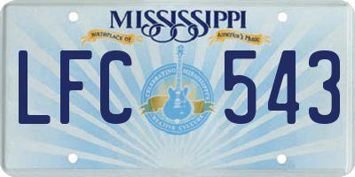 MS license plate LFC543