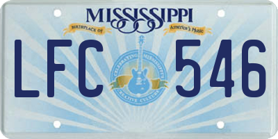 MS license plate LFC546
