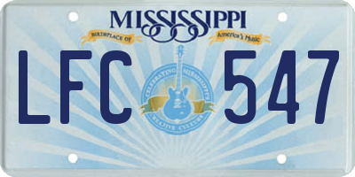 MS license plate LFC547