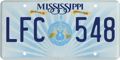 MS license plate LFC548