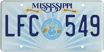 MS license plate LFC549