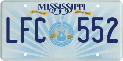 MS license plate LFC552