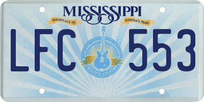 MS license plate LFC553