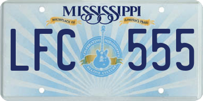 MS license plate LFC555