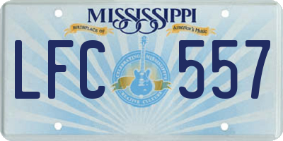 MS license plate LFC557