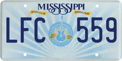 MS license plate LFC559