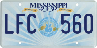 MS license plate LFC560
