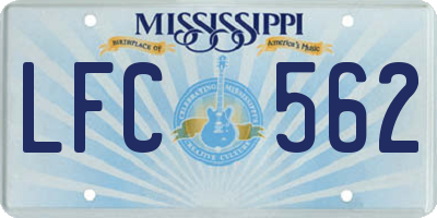 MS license plate LFC562