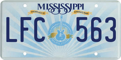 MS license plate LFC563