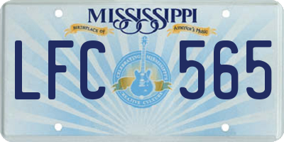MS license plate LFC565