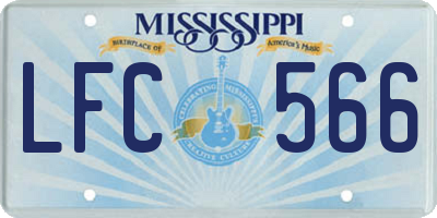 MS license plate LFC566