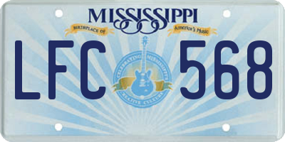 MS license plate LFC568