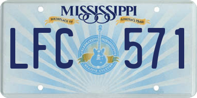 MS license plate LFC571