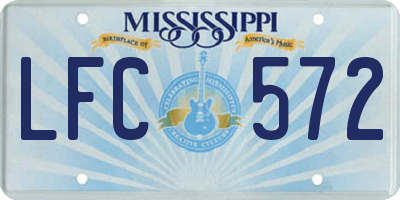 MS license plate LFC572