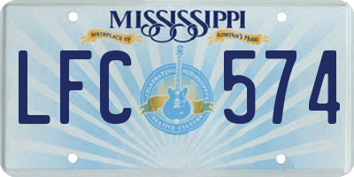 MS license plate LFC574