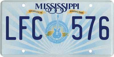 MS license plate LFC576