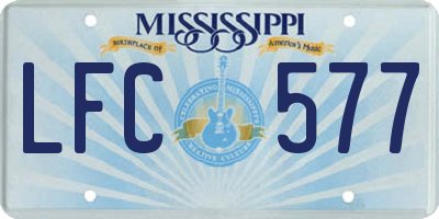 MS license plate LFC577