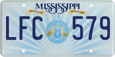 MS license plate LFC579
