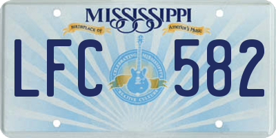 MS license plate LFC582
