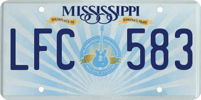 MS license plate LFC583