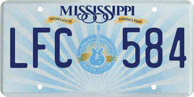 MS license plate LFC584