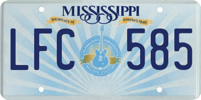 MS license plate LFC585