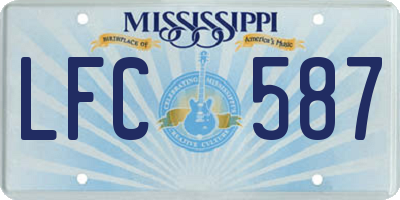 MS license plate LFC587