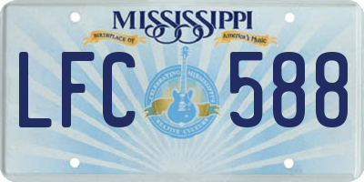 MS license plate LFC588