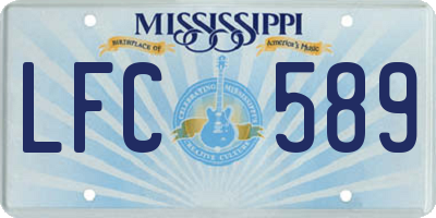 MS license plate LFC589