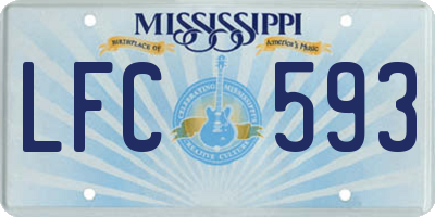 MS license plate LFC593
