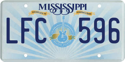 MS license plate LFC596