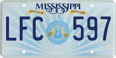 MS license plate LFC597