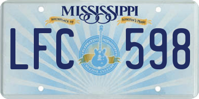MS license plate LFC598