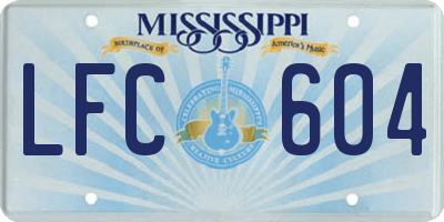 MS license plate LFC604