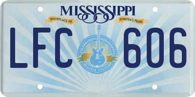 MS license plate LFC606