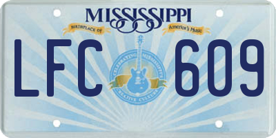 MS license plate LFC609