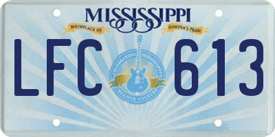 MS license plate LFC613