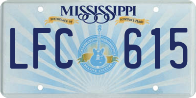 MS license plate LFC615