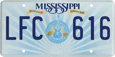 MS license plate LFC616