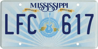MS license plate LFC617