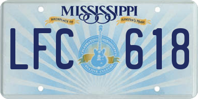 MS license plate LFC618