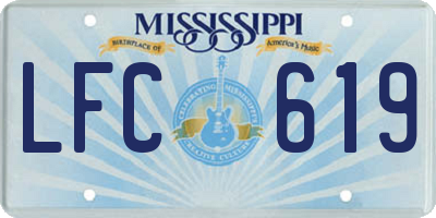 MS license plate LFC619